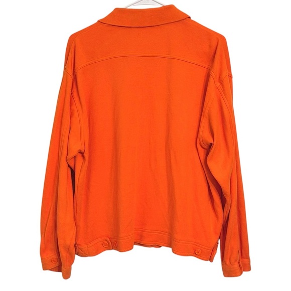 🤩HOST PICK⭐️Vintage Marisa Canvas Orange Button Sweatshirt Jacket 100% cotton L - Picture 3 of 8